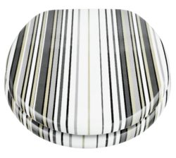 HOME - Stripe - Toilet Seat - Black and White